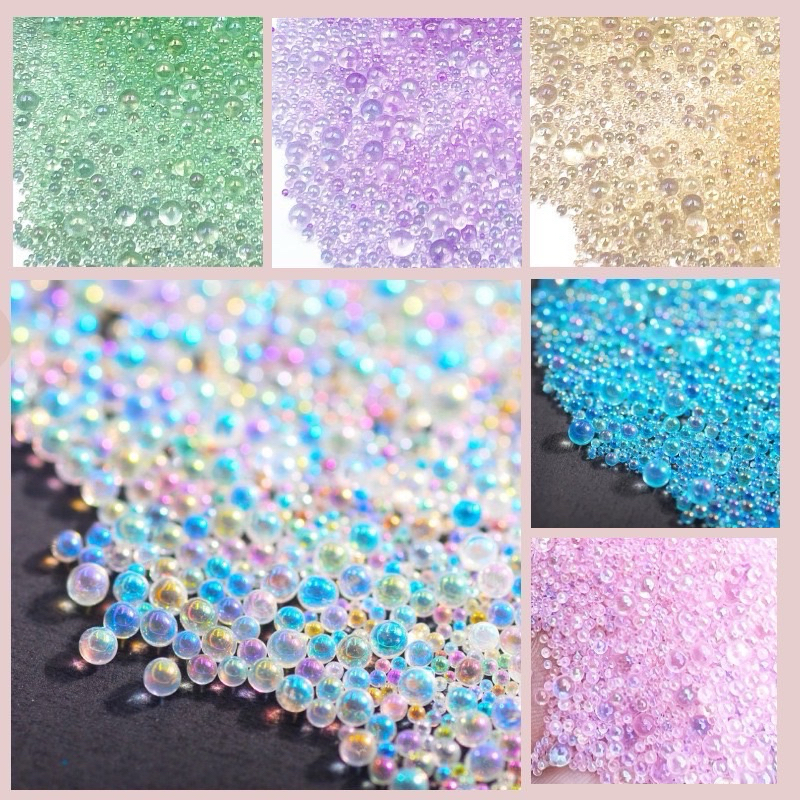 เรซิ่นลูกปัดแก้วใส ขนาดเล็ก สำหรับตกแต่งเล็บ DIY ผลงาน ใช้ได้หลากหลาย