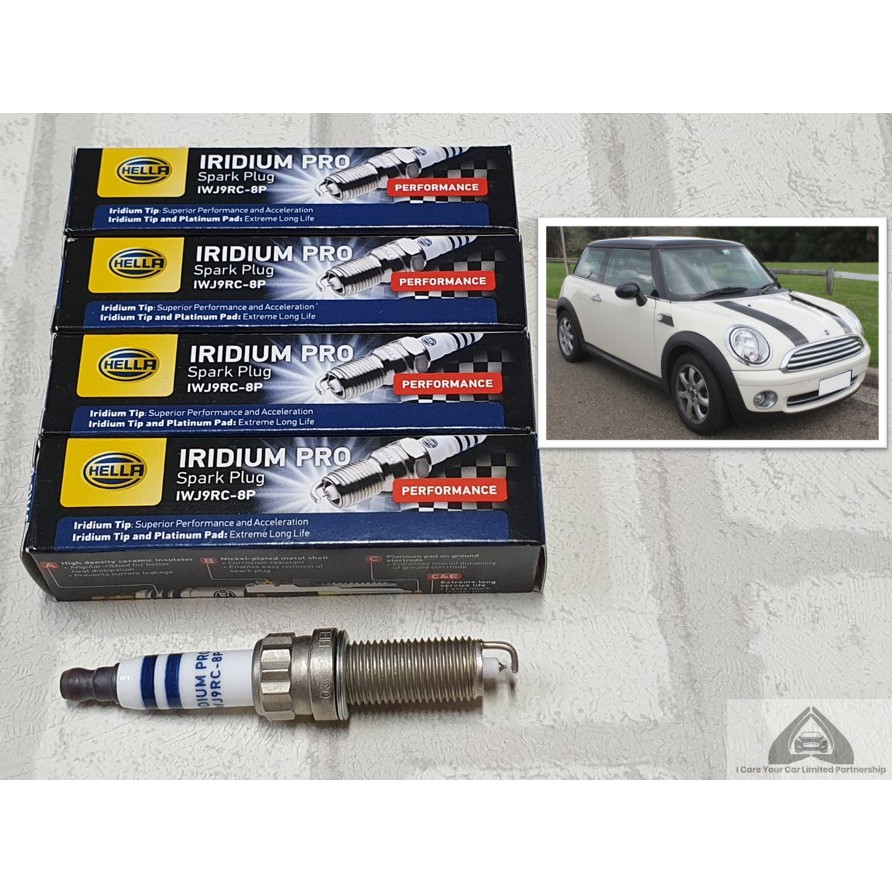 หัวเทียนเข็ม อิริเดียม Mini Hatchback R56 ชุด 4 หัว ระยะการใช้งาน 100,000 กม Iridium Type Spark Plug Hella IWJ9RC-8P