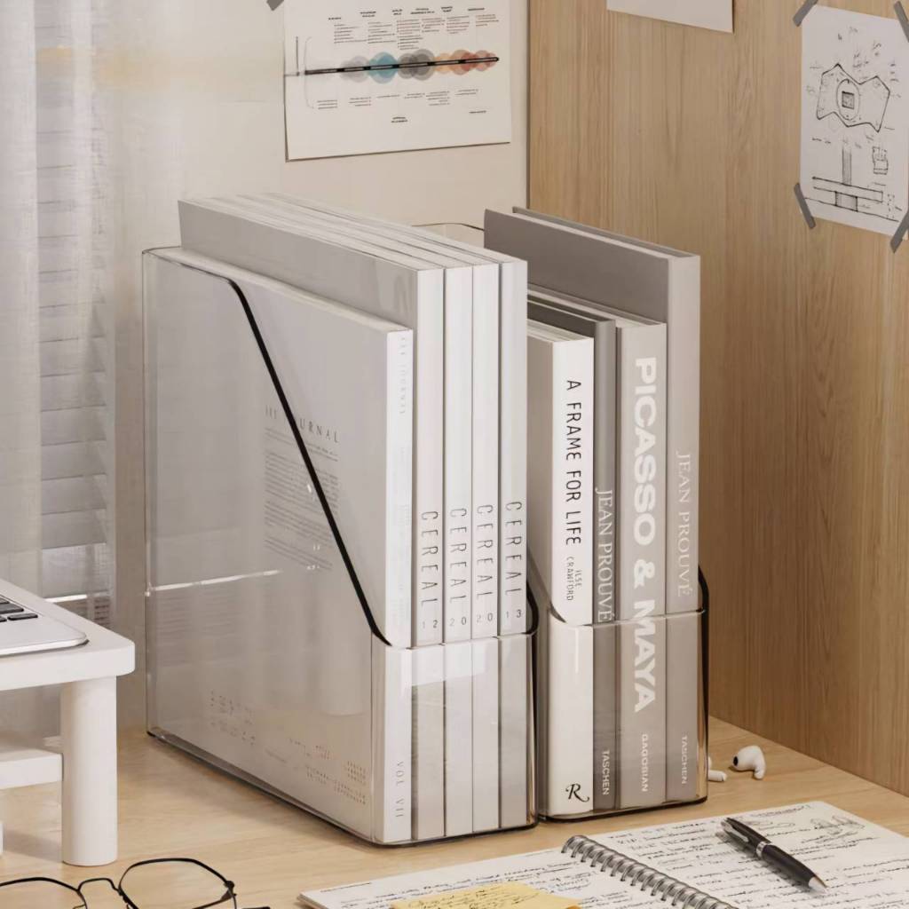 🥝 แถมสติ๊กเกอร์🥝 กล่องหนังสือ กล่องเอกสารอะคริลิคใส อุปกรณ์จัดเก็บเอกสาร ใส่A4ได้