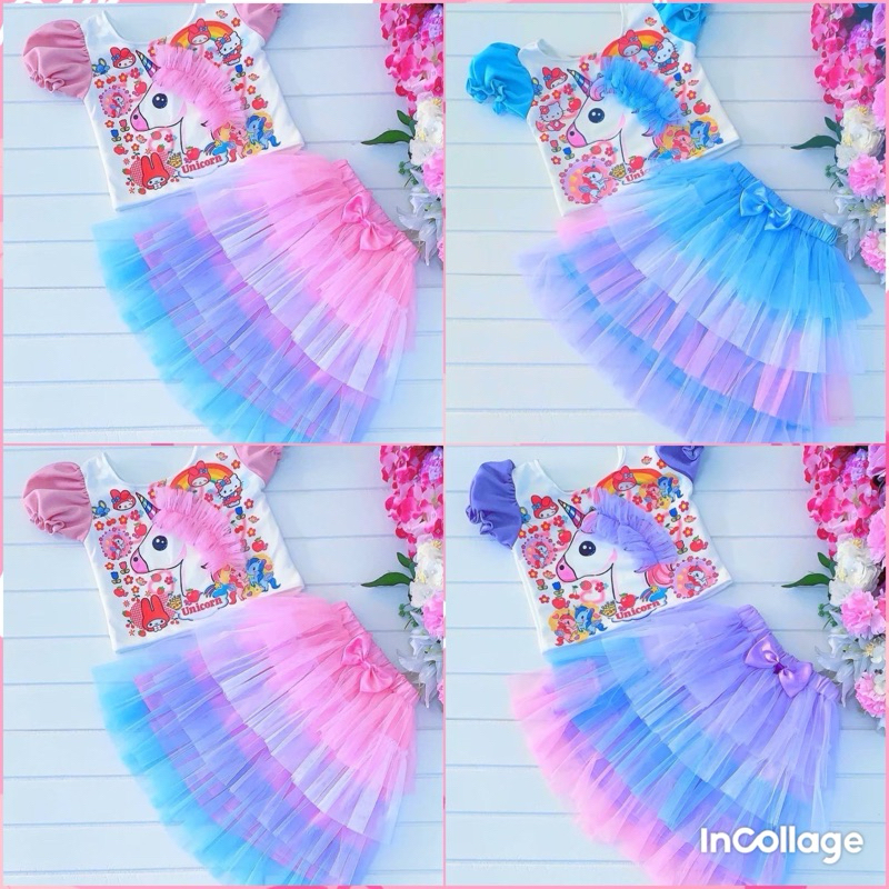 ชุดเด็ก ชุดเจ้าหญิง ยูนิคอร์นน่ารัก 2-8ขวบ