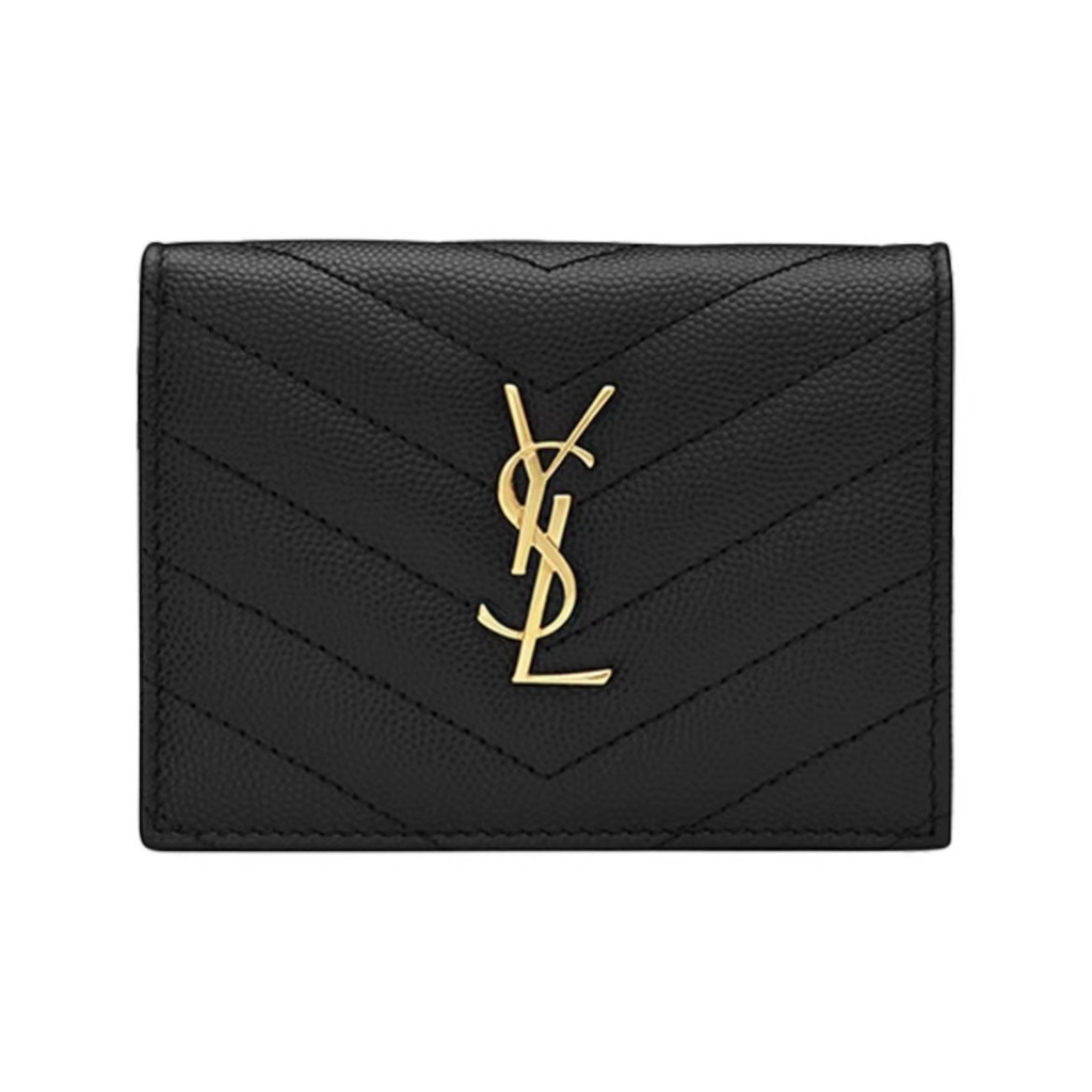 Saint Laurent ของแท้ YSL wallet SAINT LAURENT MATELASSÉ LEATHER WALLET 530841 อีฟ แซงต์ โลร็องต์ กระเป๋าสตางค์