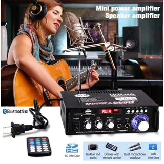 เครื่องขยายเสียง 600W แอมป์จิ๋ว สเตอริโอHIFI ไร้สายบลูทูธ วิทยุ FM USB แฟลชไดรฟ์ SD CARD BT-298A