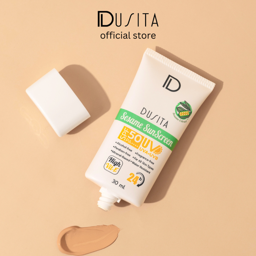 Dusita Sesame Sun Screen SPF50 PA++++ 30 ml ครีมกันแดดจากสารสกัดงาดุสิตาสูตรผสมรองพื้น