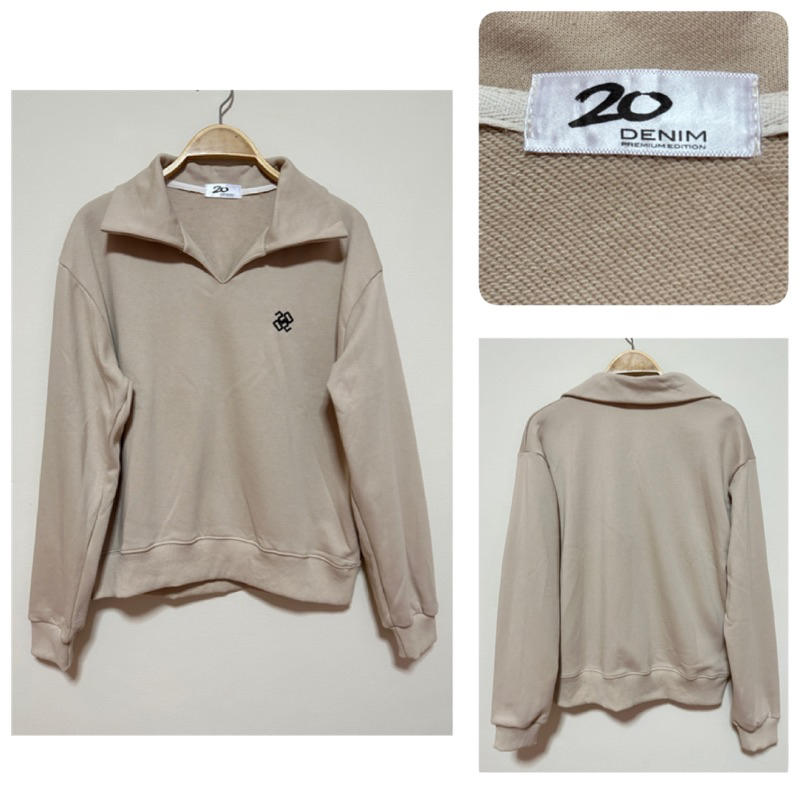 ส่งต่อ เสื้อแขนยาวปกเชิ้ต 20denim สีครีม ฟรีไซส์ (shop 550฿)