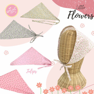 Jolie Wiwii ผ้าโพกผมแบบมีเชือกผูก ผ้าคอตตอนลายดอกไม้ ลายน่าร…