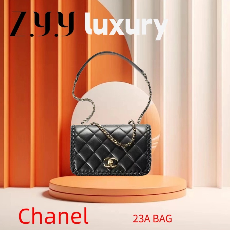 New Hot sales ราคาพิเศษ Ready Stock ชาแนล Chanel/ 23A BAG/ ลายเพชร/Flipไหล่Crossbody Bag/100%
