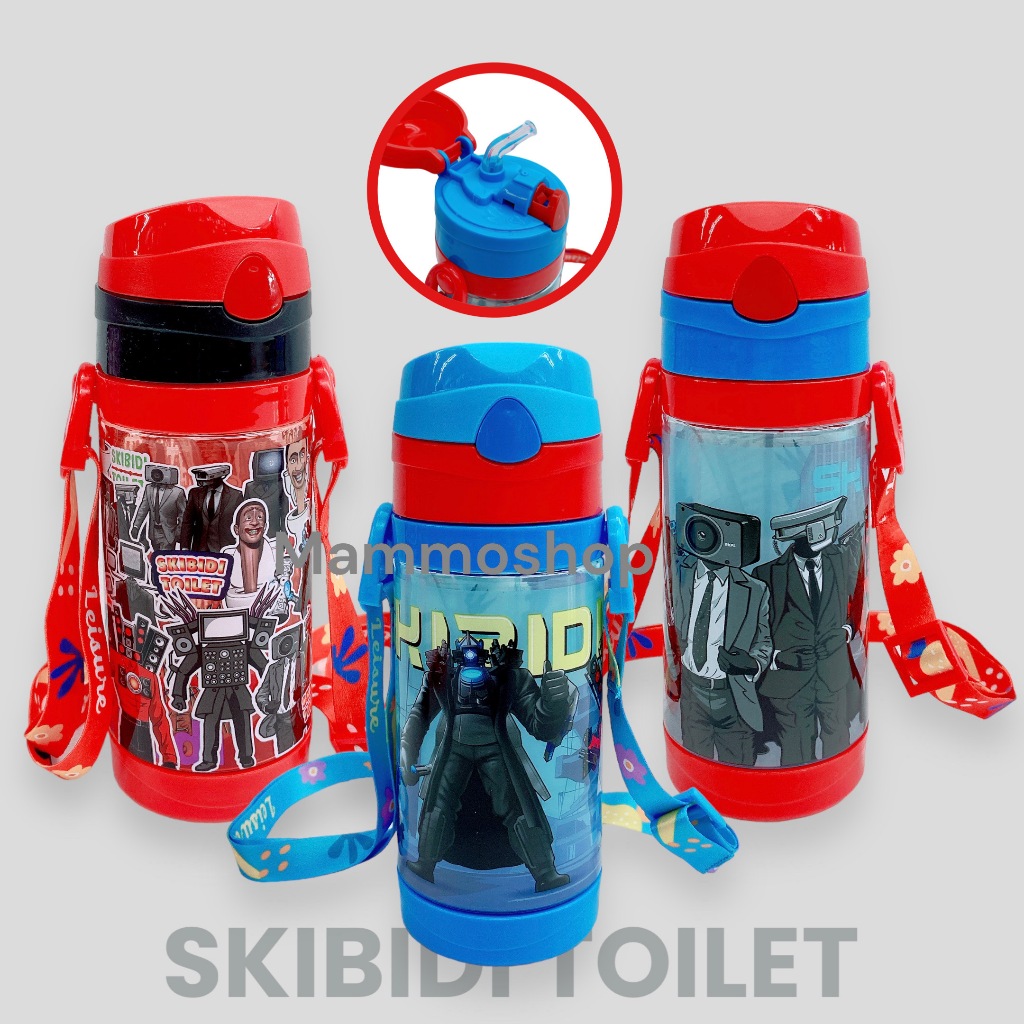 สุดฮิต กระติกน้ำเด็กskibidi ขวดน้ำเด็ก กระติกน้ำแบบหลอด มีสายสะพาย BPA Free – โปรปัง