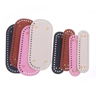 ฐานรองกระเป๋าหนัง PU แผ่นฐานรองกระเป๋าโครเซต์ DIY วัสดุอุปกรณ์ถักไหมพรม ทรงสี่เหลี่ยม-วงรี/พร้อมส่ง