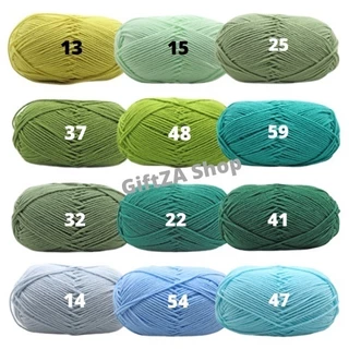 ไหมพรมคอตตอนนม 4Ply Milk cotton yarn ขนาด 50 กรัม เนื้อไหมพรมนิ่มต่อมือ ถักง่าย ถักโครเชต์ ถักลื่น