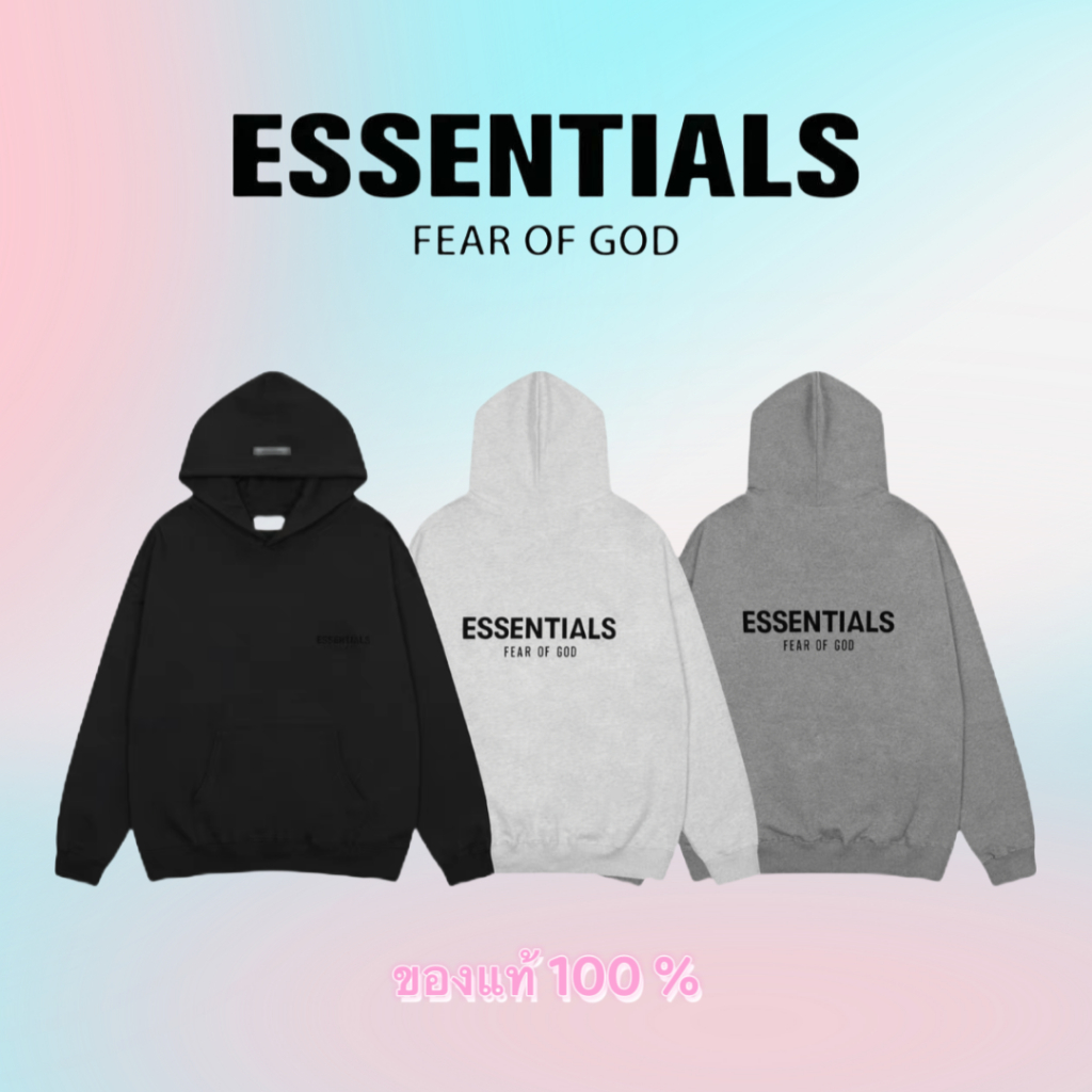 ของแท้💯Fear of God Essentials Hoodie เสื้อสเวตเตอร์มีฮู้ดแบบพื้นฐาน