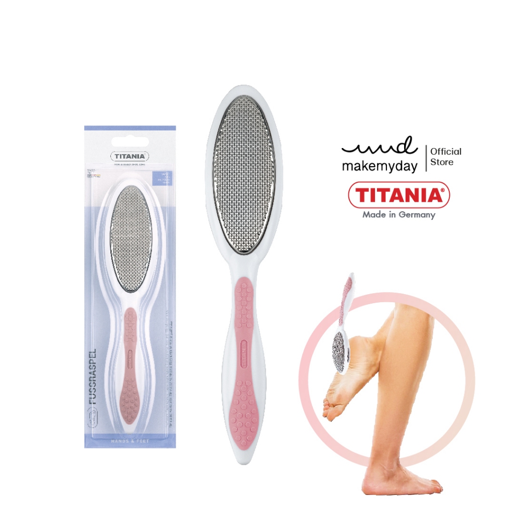 TITANIA ตะไบขัดเท้า ที่ขัดเท้าตะไบสแตนเลส ด้ามจับ Softtouch นำเข้าจากเยอรมันนี (Softtouch double foot rasp)