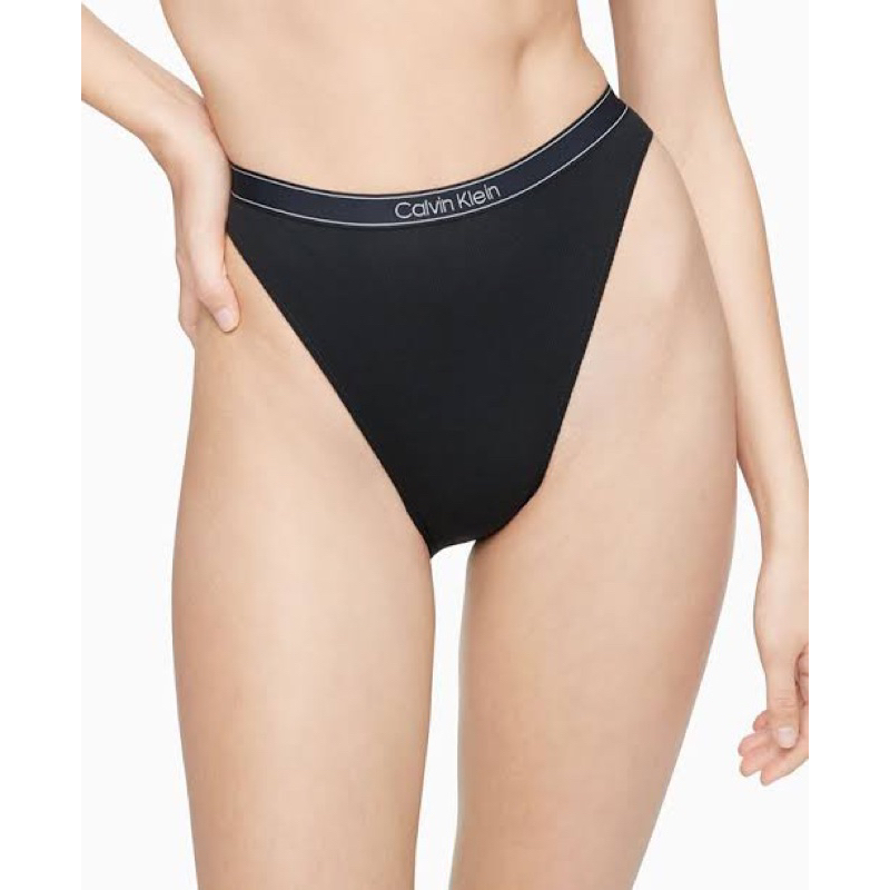 Calvin Klein Pure Ribbed Cheeky Bikini Underwear กางเกงในเอวสูง เว้าขา