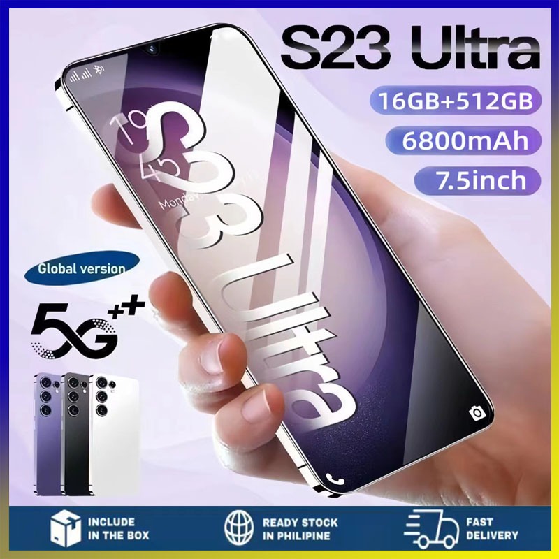 Galaxy S23 Ultra สมาร์ทโฟน 5G โปรโมชั่นราคาถูก Android 10.0 ใหม่ 6.7 นิ้วแบบเต็มหน้าจอ Dual SIM 12GB + 512GB COD