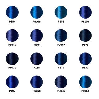 ไหมปัก GEM Embroidery Thread โทนน้ำเงิน Dark Blue ซักฟอกสีไม่ตก 3,000 เมตร Oeko-Tex Class 1