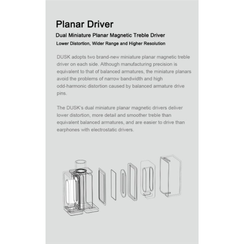 (พร้อมส่ง) Moondrop X Crinacle DUSK 2DD+2BA+2Planar IEMs หูฟัง Hi-end 3.5mm Single-ended plug/USB-C
