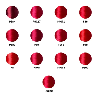 ไหมปัก GEM Embroidery Thread โทนแดง Red ซักฟอกสีไม่ตก 3,000 เมตร Oeko-Tex Class 1