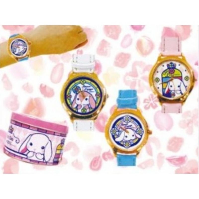 นาฬิกากระต่าย Pote Usa Loppy - Watch Stained Glass-style Can นาฬิกาข้อมือ ของแท้จาก Amuse Japan