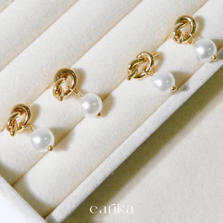 earika.earrings - pearl dangle collection รวมต่างหูห้อยไข่มุกก้านเงินแท้ชุบทองคำขาว/ทอง ผิวแพ้ง่ายใส่ได้