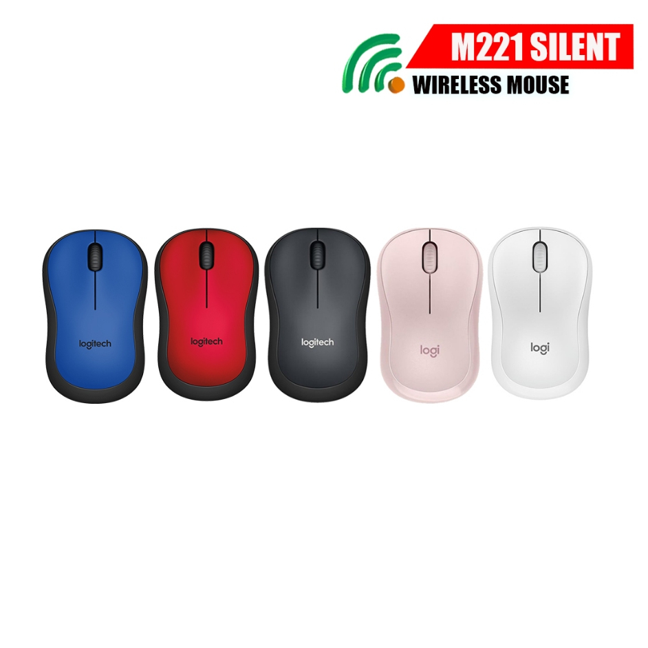 เมาส์ไร้สายแบบไร้เสียงคลิก Logitech M221 Silent Wireless Mouse