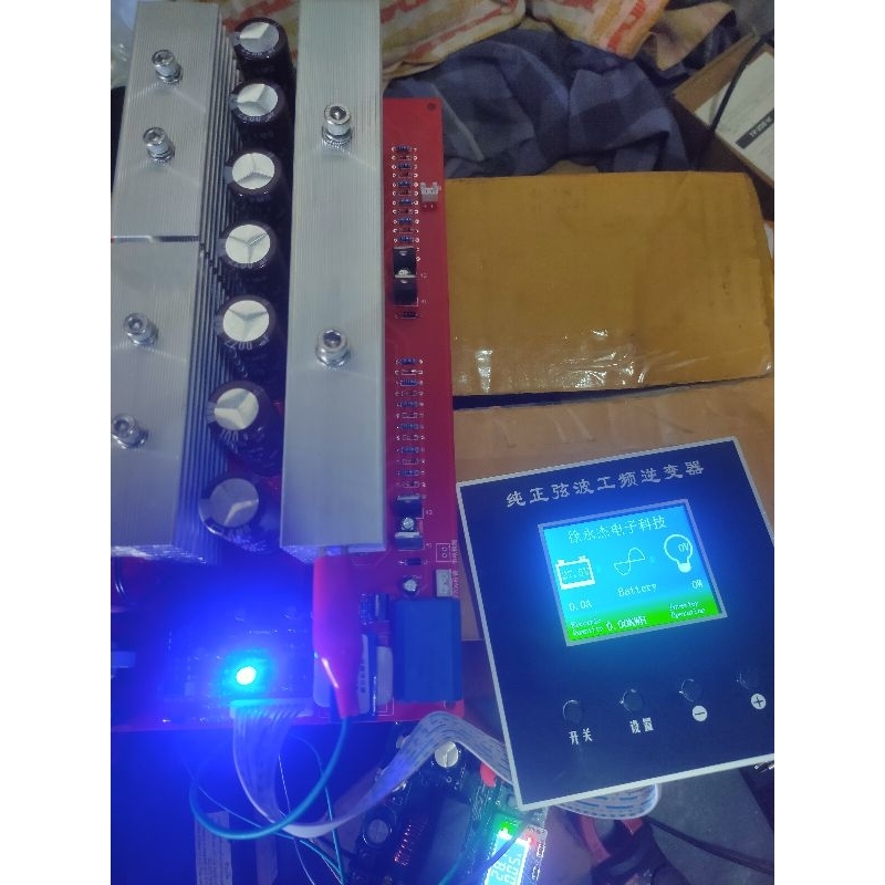 บอร์ดอินเวอร์เตอร์ รุ่นมีจอ Pure Sine Wave 24V-48V. 4000W-8000W. ไทยประกอบ