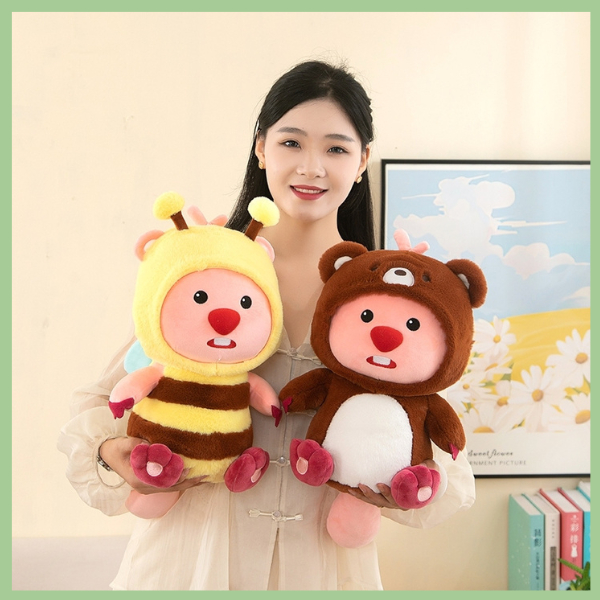ตุ๊กตาLoopy ปีเวอร์ ชุดหมี ชุดผึ้ง 25CM ขนนุ่มนิ่มน่ากอดมาก เขียนการ์ดอวยพรได้ ข
