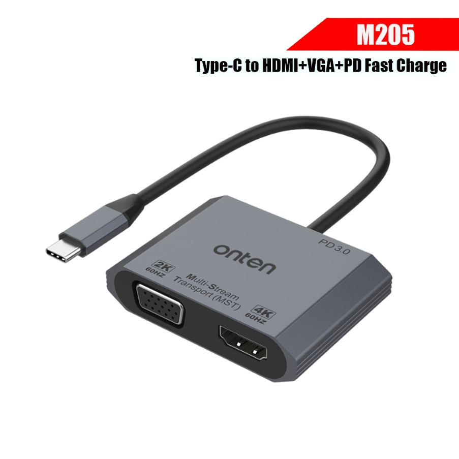 ONTEN M205 3 in 1 USB-C to HDMI/VGA  Adapter with PD