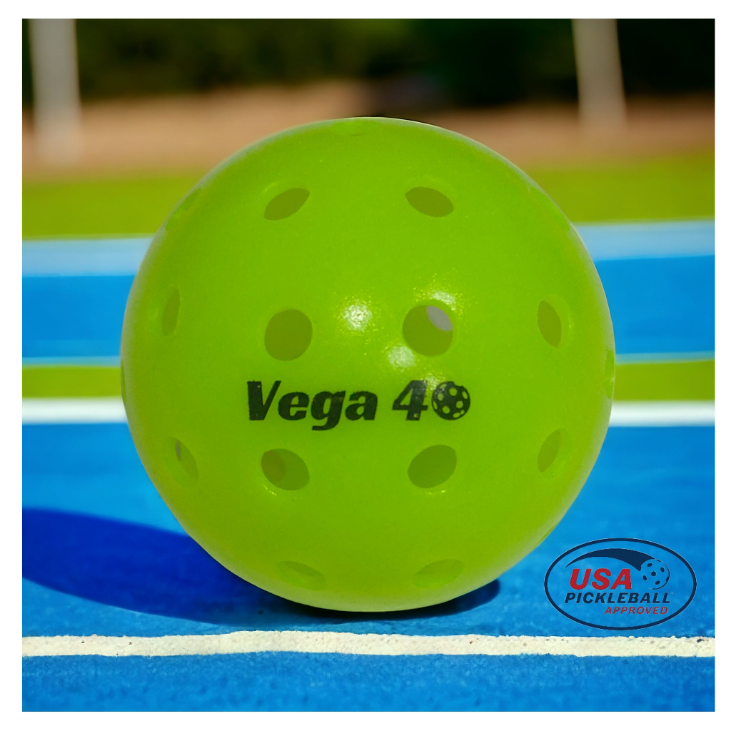 (USAPA APPROVED) ลูกพิคเคิลบอล Pickleball ball สำหรับ Outdoor VEGA 40 มาตรฐานอเมริกา ทน มองเห็นง่าย