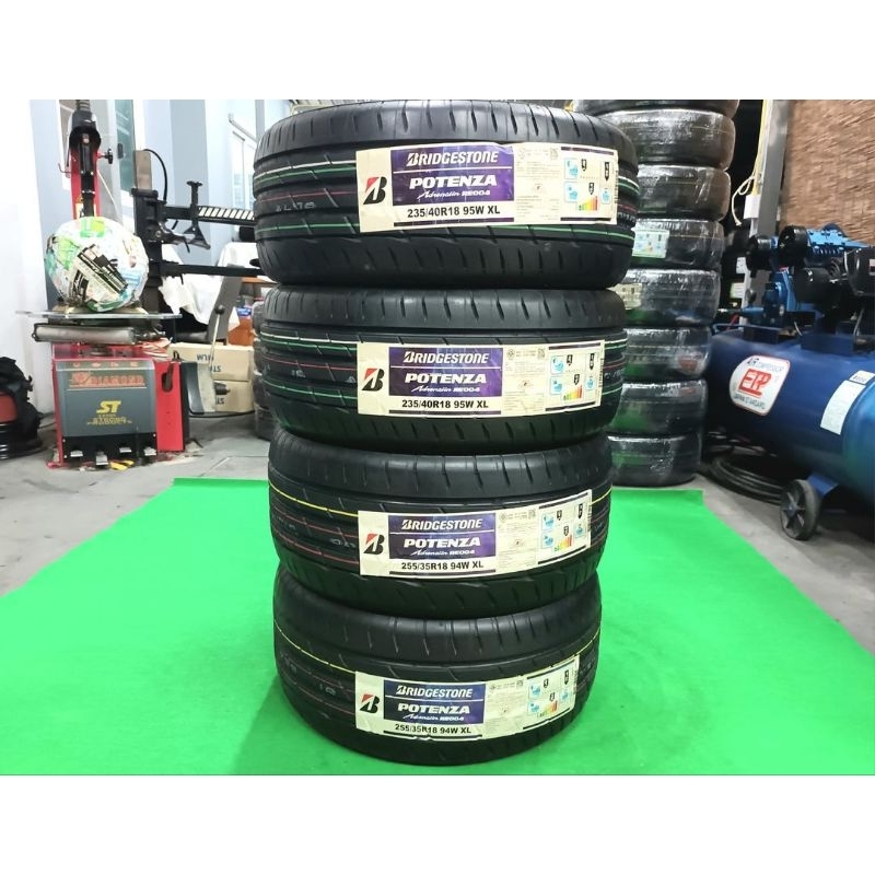 ยางใหม่ค้างปี 235/40R18,255/35R18 Bridgestone Potenza RE004 ผลิตปี 2022 ประกันบวม 2 ปี จุ๊บลม 4 ตัว 