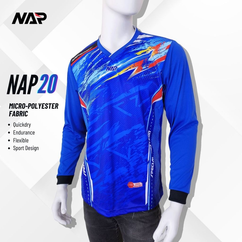 NAP20 เสื้อกีฬาแขนยาว ผ้าไมโคร ไซส์ S-7XL made in Thailand