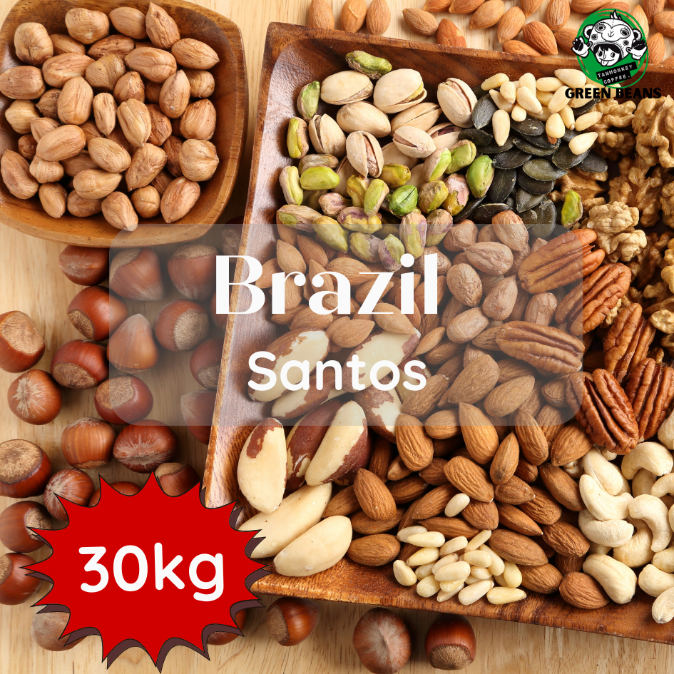 สารเมล็ดกาแฟนำเข้า  Brazil Santos 2025 ขนาด 30 kg
