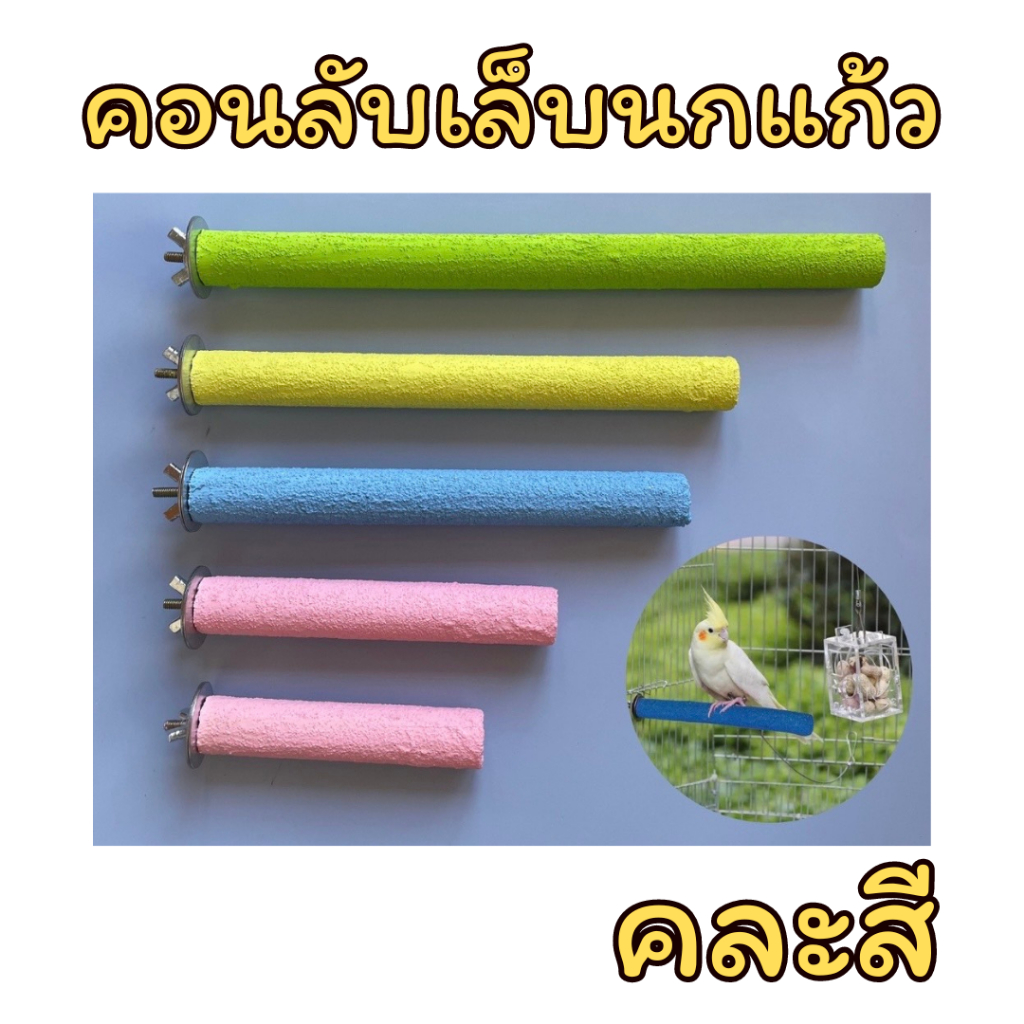 คอนลับเล็บยึดกรง สำหรับนก คอนแบบติดกรง มีหลายขนาด (คละสี) - รูปที่ 3