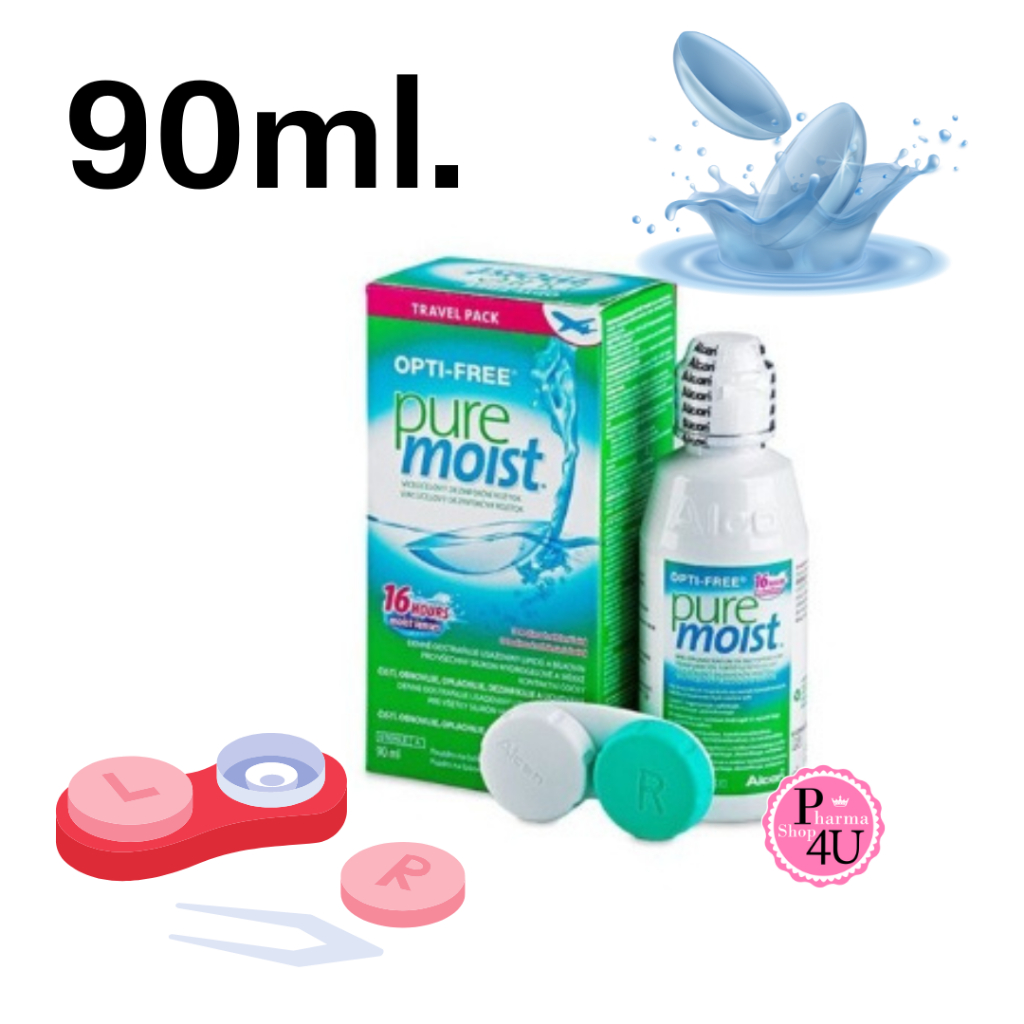 OPTI-FREE PureMoist 90ml น้ำยาล้างแช่คอนแทคเลนส์ ขนาดใหม่ 90 ml.