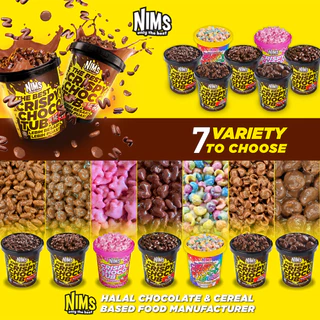 NIMS The Best Crispy Choco Tub ขนาด 250 กรัม โกโก้ครันช์เคลือบชอคโกแลต Cocoa Crunch Rice Coco Ball