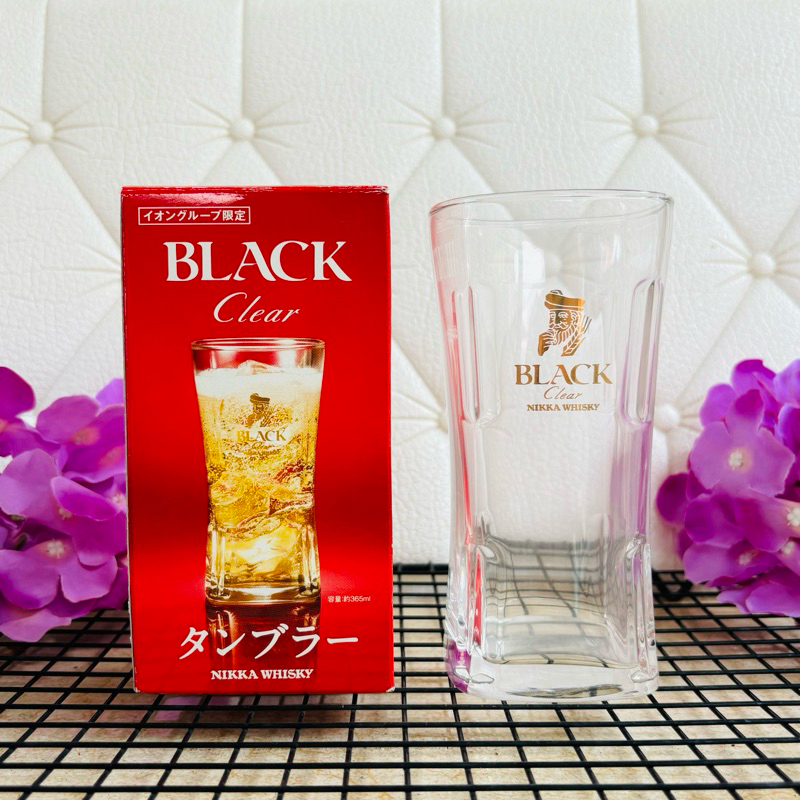 แก้ววิสกี้ ทรงสี่เหลี่ยม NIKKA WHISKEY BLACK Clear ขนาด 365ml มือสอง จากญี่ปุ่น