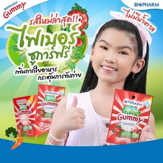 [ยกกล่อง 12 ซอง] Biopharm Vitamin C/Multivitamin/Calcium/Fish Oil/Fiber Gummy ไบโอฟาร์ม วิตามินซี/มัลติวิตามิน/แคลเซียม/