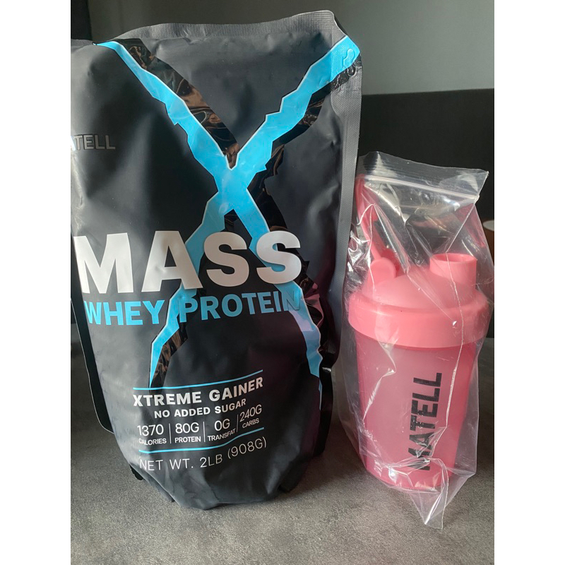 MATELL Mass Whey Protein Gainer 2 lb แมส เวย์ โปรตีน  2 ปอนด์ หรือ 908กรัม (Non Soyซอย) เพิ่มน้ำหนัก + เพิ่มกล้ามเนื้อ
