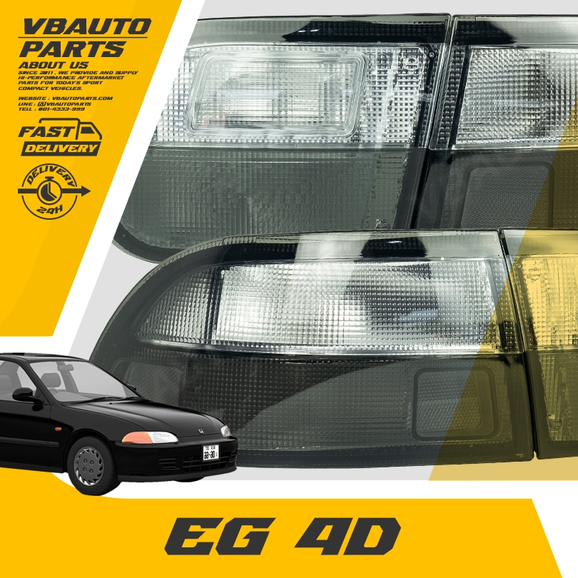 ไฟท้ายขาวดำ Honda Civic EG (4 ประตู)