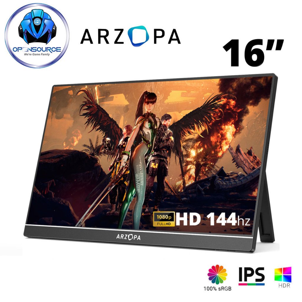 [พร้อมส่งสต๊อกไทย]Arzopa: จอพกพา Portable Monitor FHD 144hz IPS HDR (1Y Warranty) รองรับ HDMI, Type-