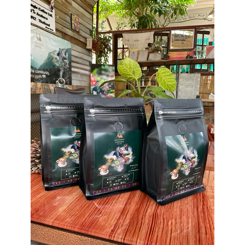 Akha Jungle Coffee อาราบิก้า 200 กรัม (เข้ม) 3 ห่อ