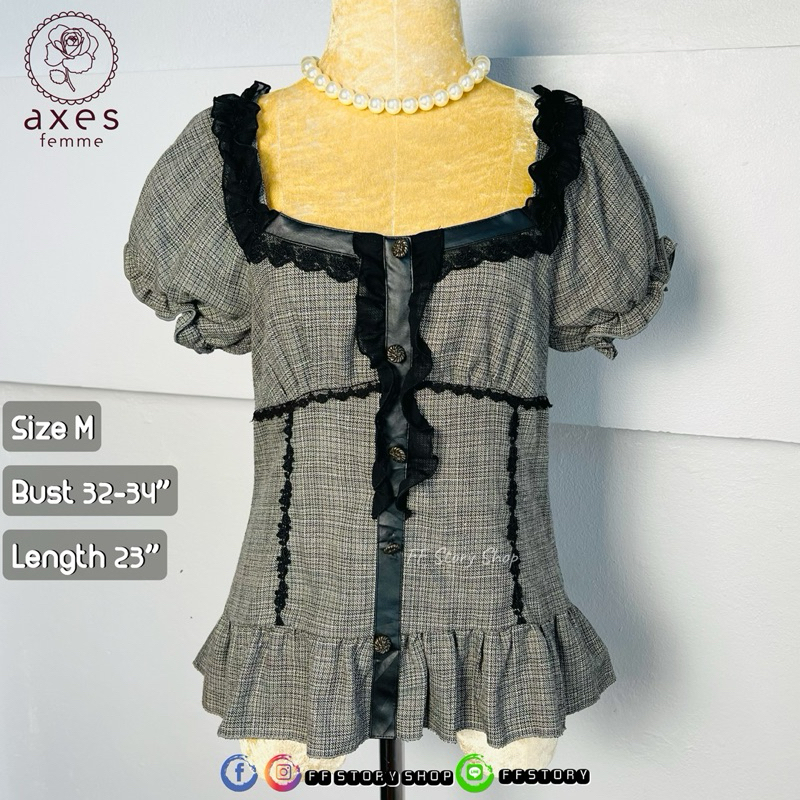 เสื้อน่ารักๆแบรนด์ axes famme มือสอง