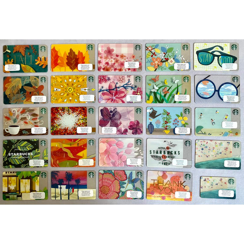 บัตร Starbucks Card - Autumn, Sakura, Summer Collection (บัตรพลาสติก/ไม่มีมูลค่าในบัตร)