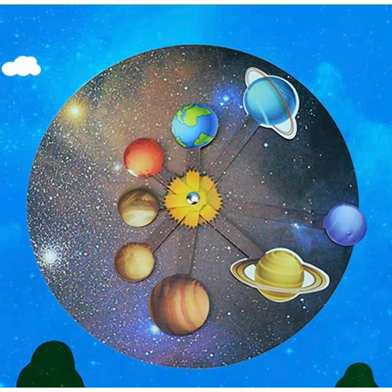 พร้อมส่ง🇹🇭DIY the Solar System : sensory play แบบจำลองการจัดเรียงระบบสุริยะจักรวาล ดาวเคราะห์ต่างๆ งานกระดาษ DIY หมุนได้