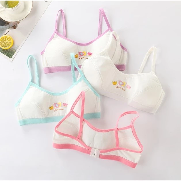 พร้อมส่ง! พร้อมส่ง! ชุดชั้นในเด็กผู้หญิง เสื้อในเด็ก แบบมีตะขอและไม่มีตะขอ นิ่มใส่สบาย 8-15 ขวบ ฟรีไซด์ รอบอก 28-32