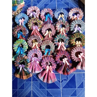 💥💥โปรฟรีสติกเกอร์💥💥มาลัยผ้าขาวม้าคละสีพร้อมโบว์+ถุงแก้ว+สติกเกอร์