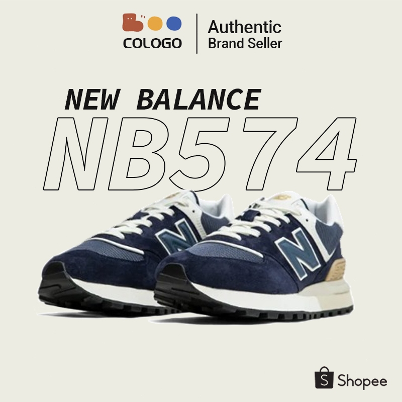 NEW BALANCE 574 NB574 new balance U574LGBB รองเท้าผ้าใบ Navy White Beige 💯