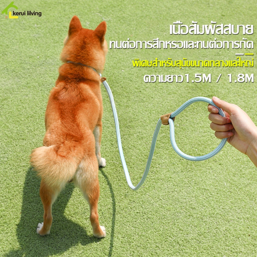 Harmcat สายจูงสุนัข สายจูงหมา คล้องคอ สําหรับฝึกสุนัขในร่ม และกลางแจ้ง พกพาง่าย สามารถทนต่อเเรงดึง