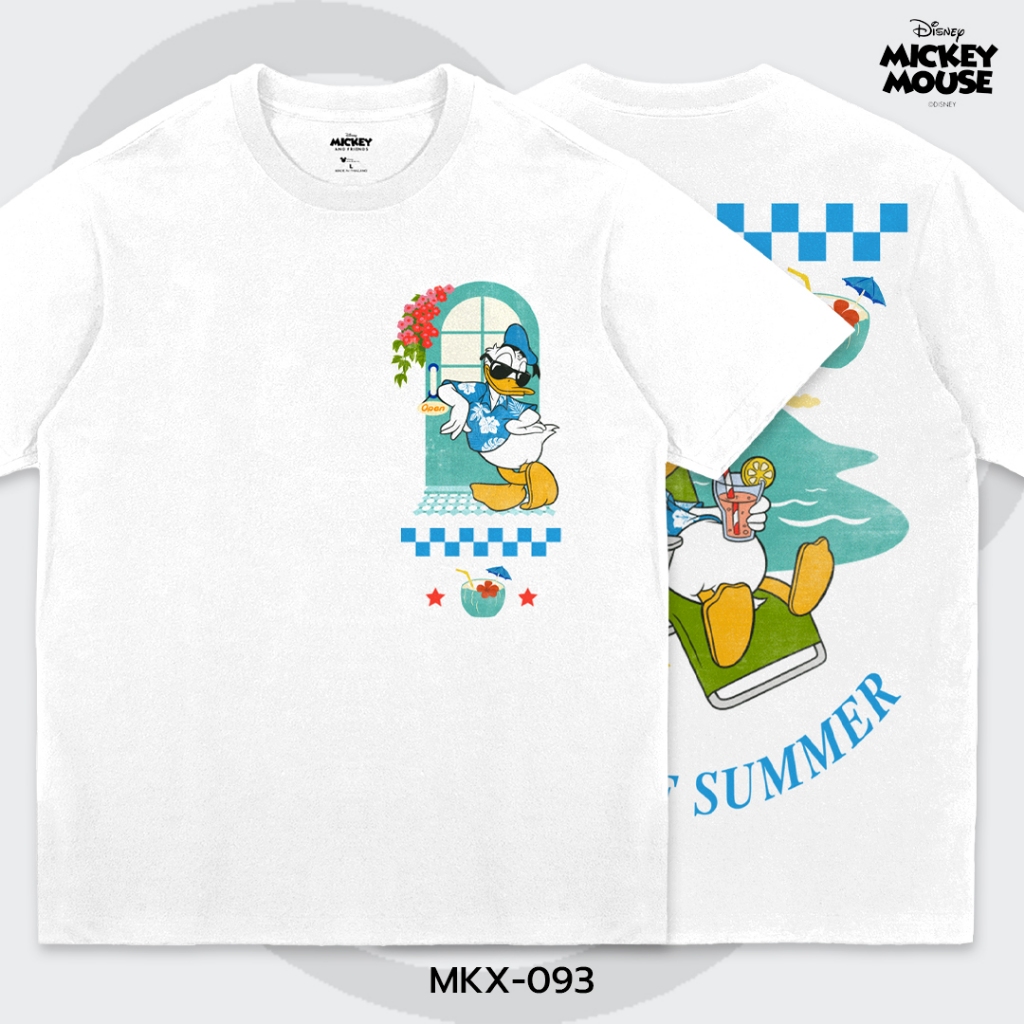 เสื้อยืด Unisex Mickey Mouse - Donald Duck ลิขสิทธิ์แท้100% Disney สตรีทแฟชั่น คอกลม แขนสั้น (MKX-093)
