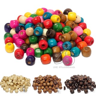 ★★★ ห่อ 500 กรัม ★★★ ลูกปัดไม้ ทรงโอ่ง ห่อใหญ่