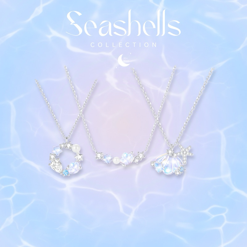 สร้อยคอ เงินแท้ 92.5% ส่งฟรี EMS ♡ รุ่น JewelShell , PearlShell , GrandShell ♡ SeaShells Collection MixBlink