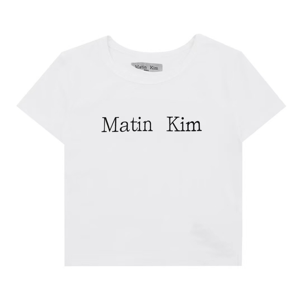 Pre10-15วัน เสื้อครอปSignature Matin Kim รุ่นSilker Crop Top แบรนด์เกาหลี